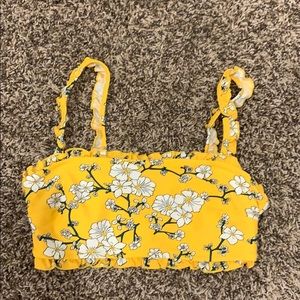 Yellow floral bikini set